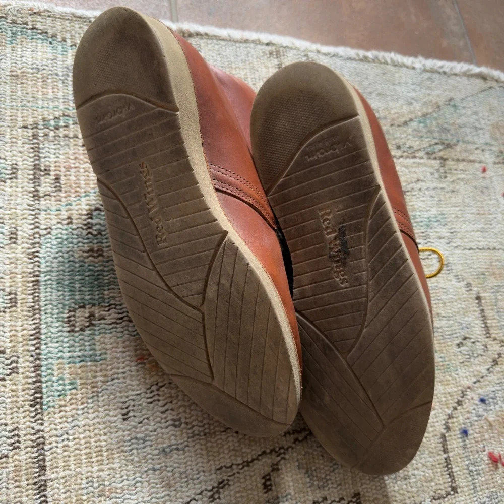 Red Wing 595 Chukka Boots Mens 10 D Brown Leather Vibram Wedge Sole Made in USA